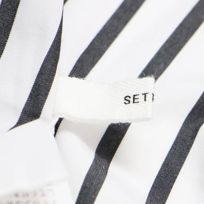 ストライプ柄 コットン 長袖 シャツ / レギュラーカラー オーバーサイズ