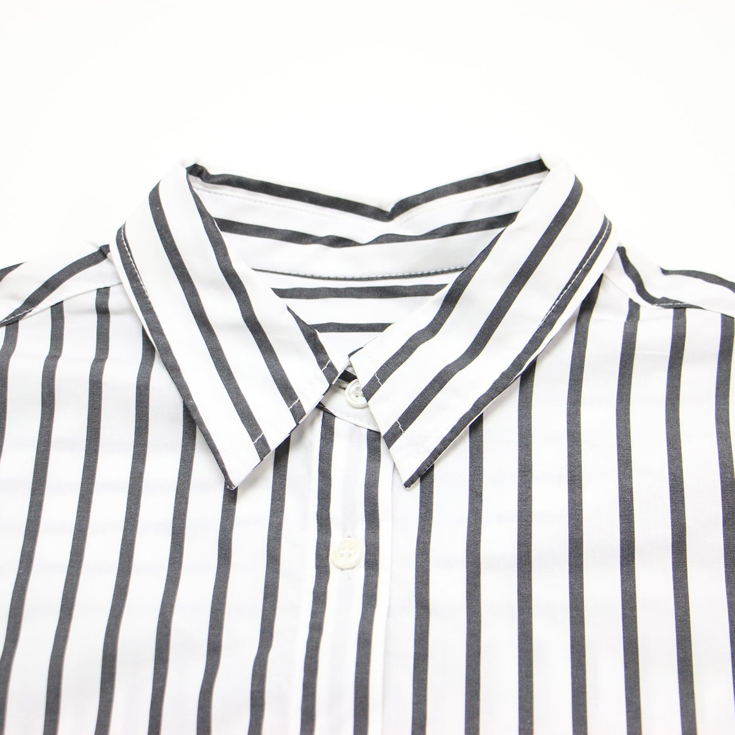 ストライプ柄 コットン 長袖 シャツ / レギュラーカラー オーバーサイズ