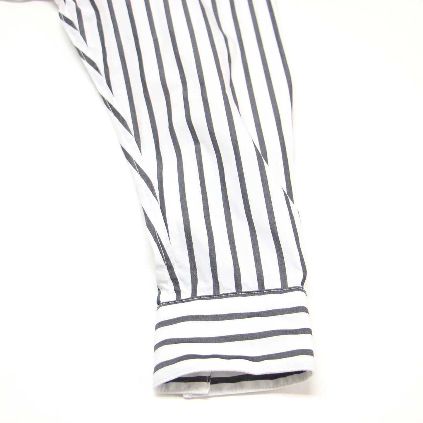 ストライプ柄 コットン 長袖 シャツ / レギュラーカラー オーバーサイズ