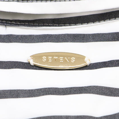 ストライプ柄 コットン 長袖 シャツ / レギュラーカラー オーバーサイズ