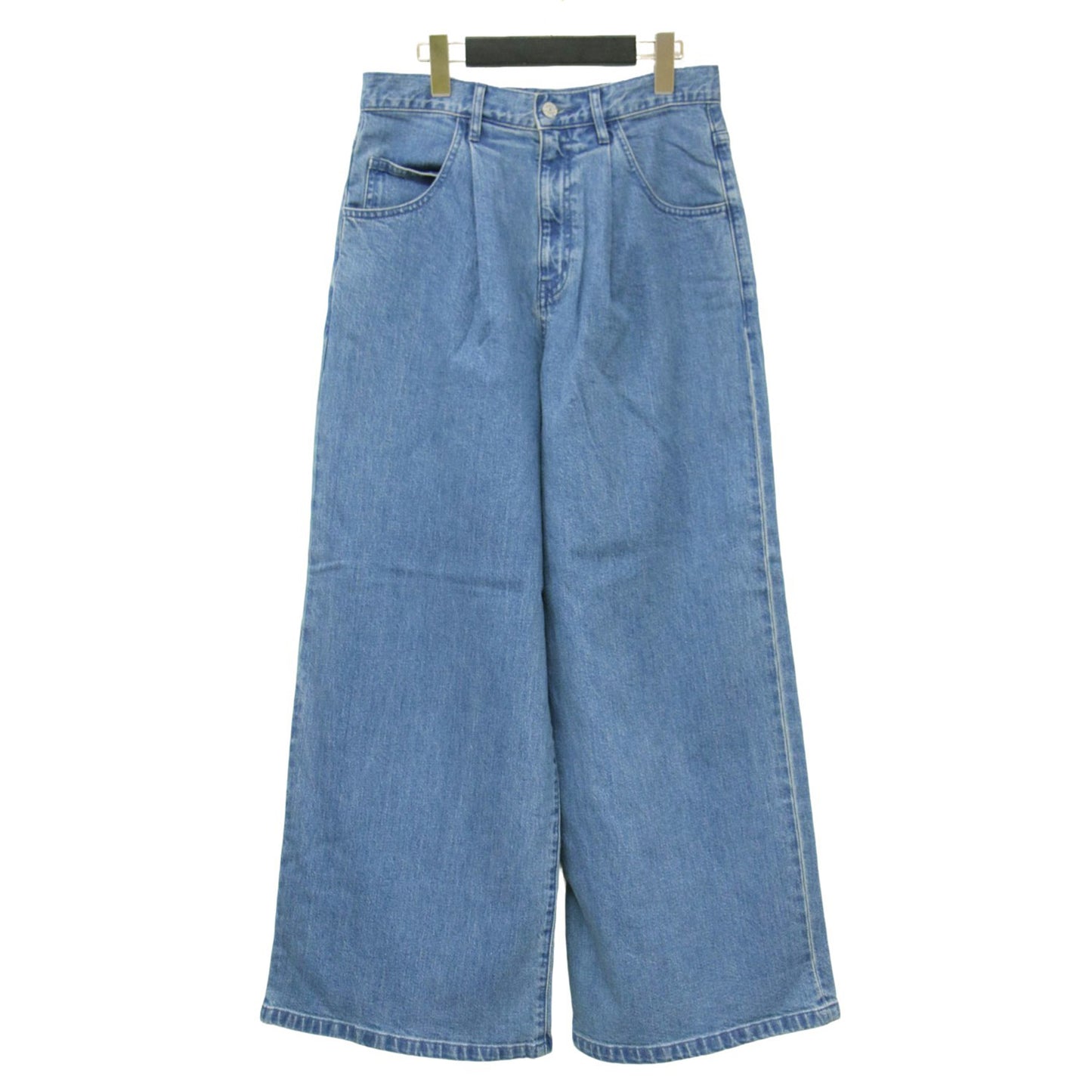 タック ワイド デニム パンツ / ハイウエスト バギー コットン