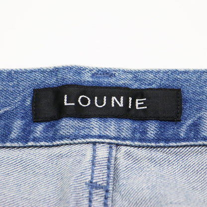 タック ワイド デニム パンツ / ハイウエスト バギー コットン