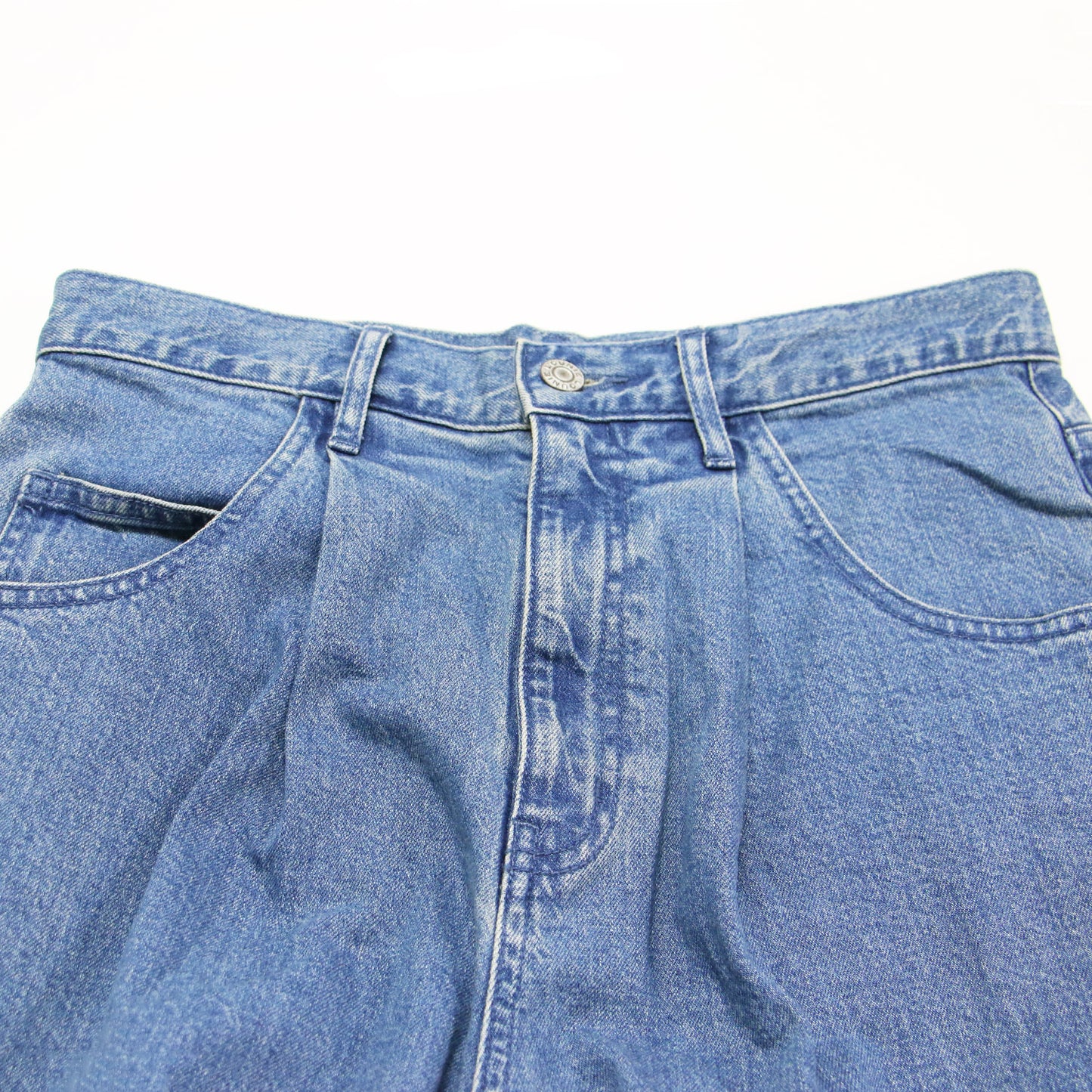 タック ワイド デニム パンツ / ハイウエスト バギー コットン