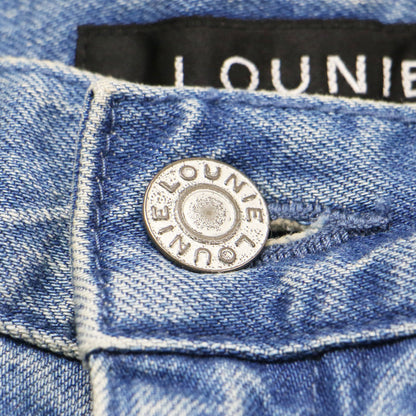 タック ワイド デニム パンツ / ハイウエスト バギー コットン