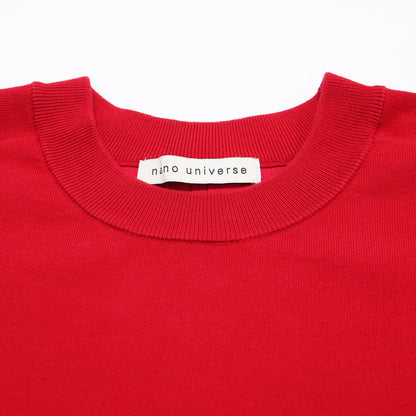 24秋冬 接結 ニット プルオーバー / クルーネック 長袖 ショート丈