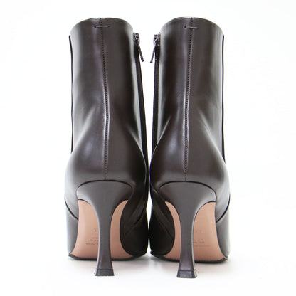 オブリークトゥ ヒール ショートブーツ / FRONTE ピンヒール レザー