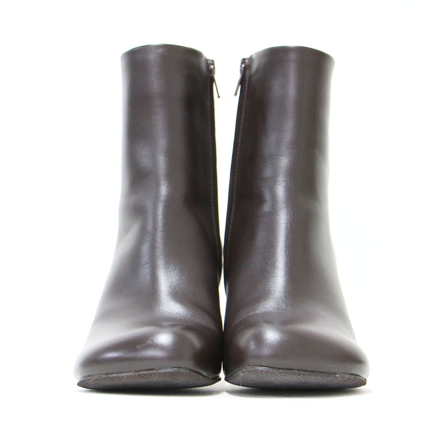 オブリークトゥ ヒール ショートブーツ / FRONTE ピンヒール レザー