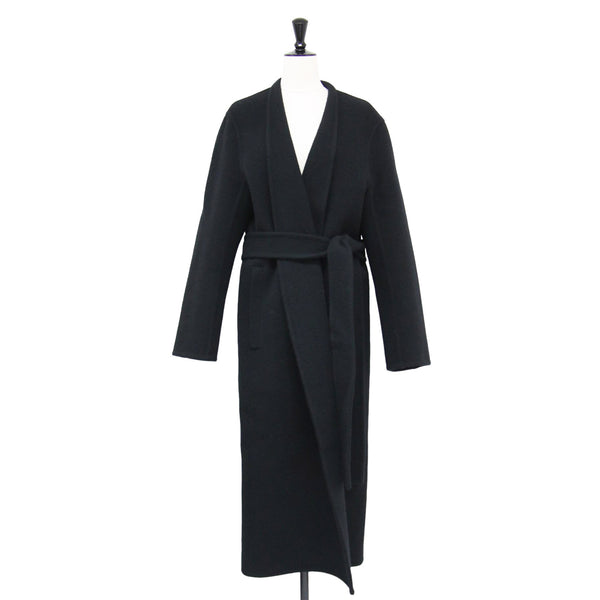 BLAMINK カシミヤウール ベルテッドコート 23秋冬 ウール カシミヤ Vカラー ベルテッド コート / ロング V