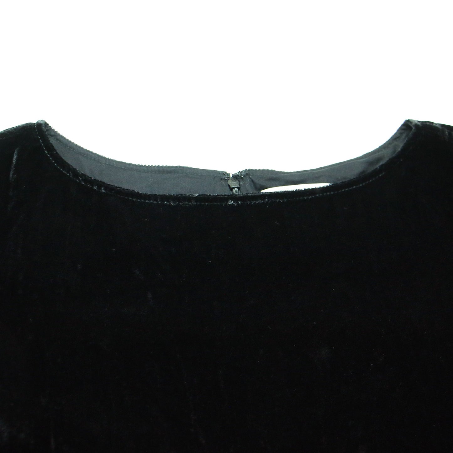 クラッシュ ベルベット ミニ ワンピース / ドレス 長袖 ボートネック ベルスリーブ