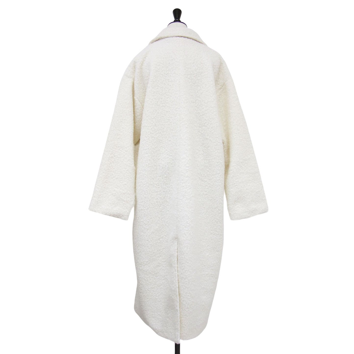 ビックカラー オーバーサイズ ブークレ ロング コート / ダブル テーラードカラー ボア