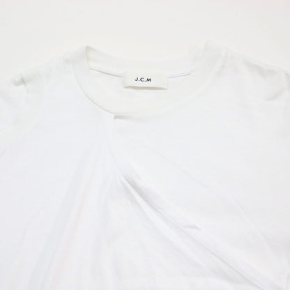 レイヤード デザイン 長袖 Tシャツ / カットソー プルオーバー クルーネック コットン