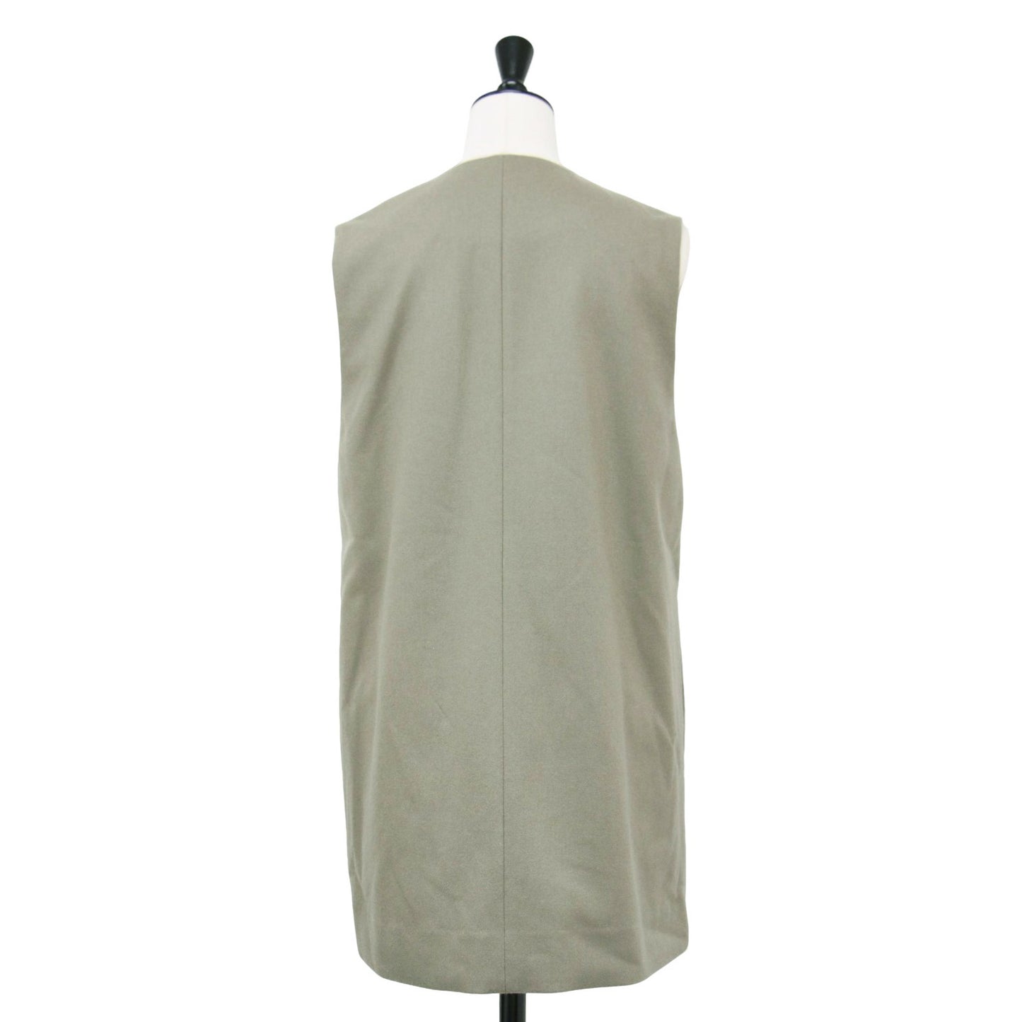 ウール カシミヤ クルーネック ベスト / ジレ ノーカラー Iライン