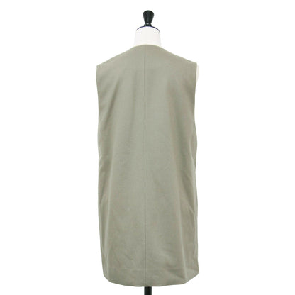 ウール カシミヤ クルーネック ベスト / ジレ ノーカラー Iライン