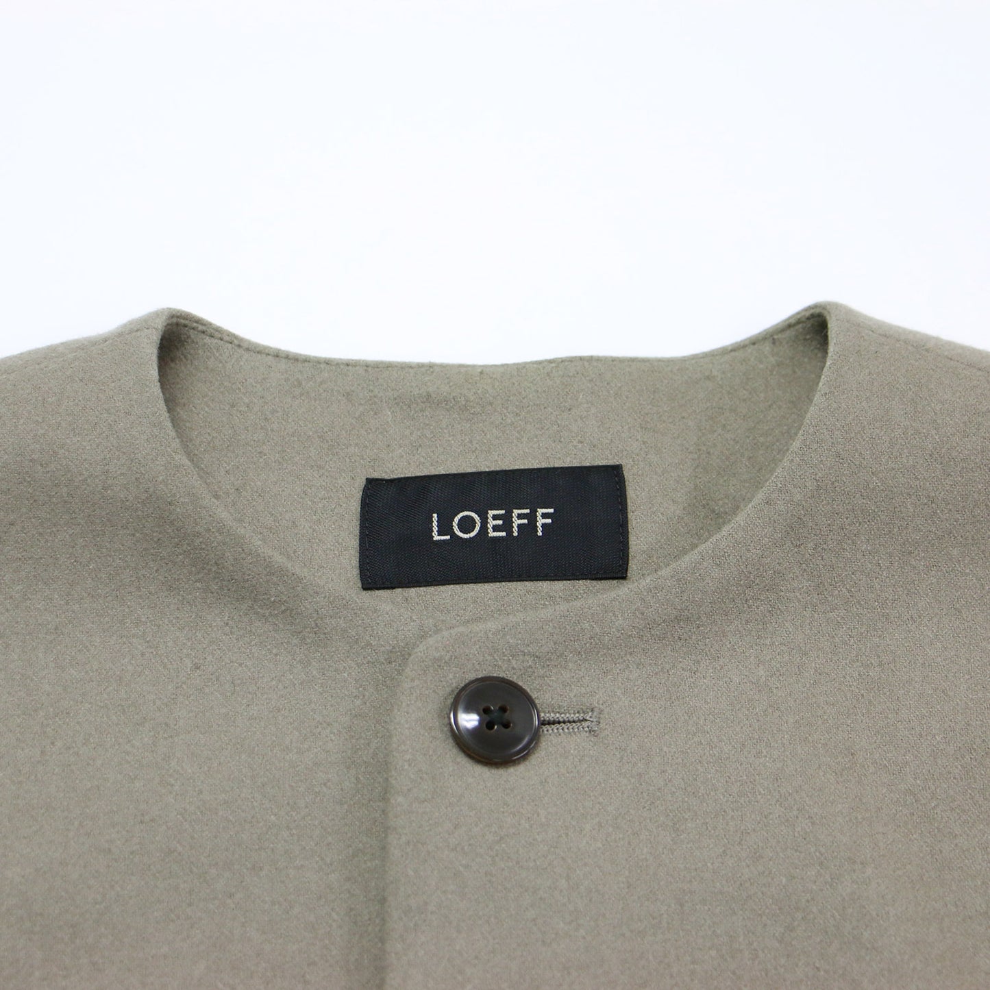 ウール カシミヤ クルーネック ベスト / ジレ ノーカラー Iライン