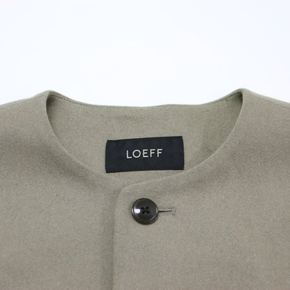 ウール カシミヤ クルーネック ベスト / ジレ ノーカラー Iライン