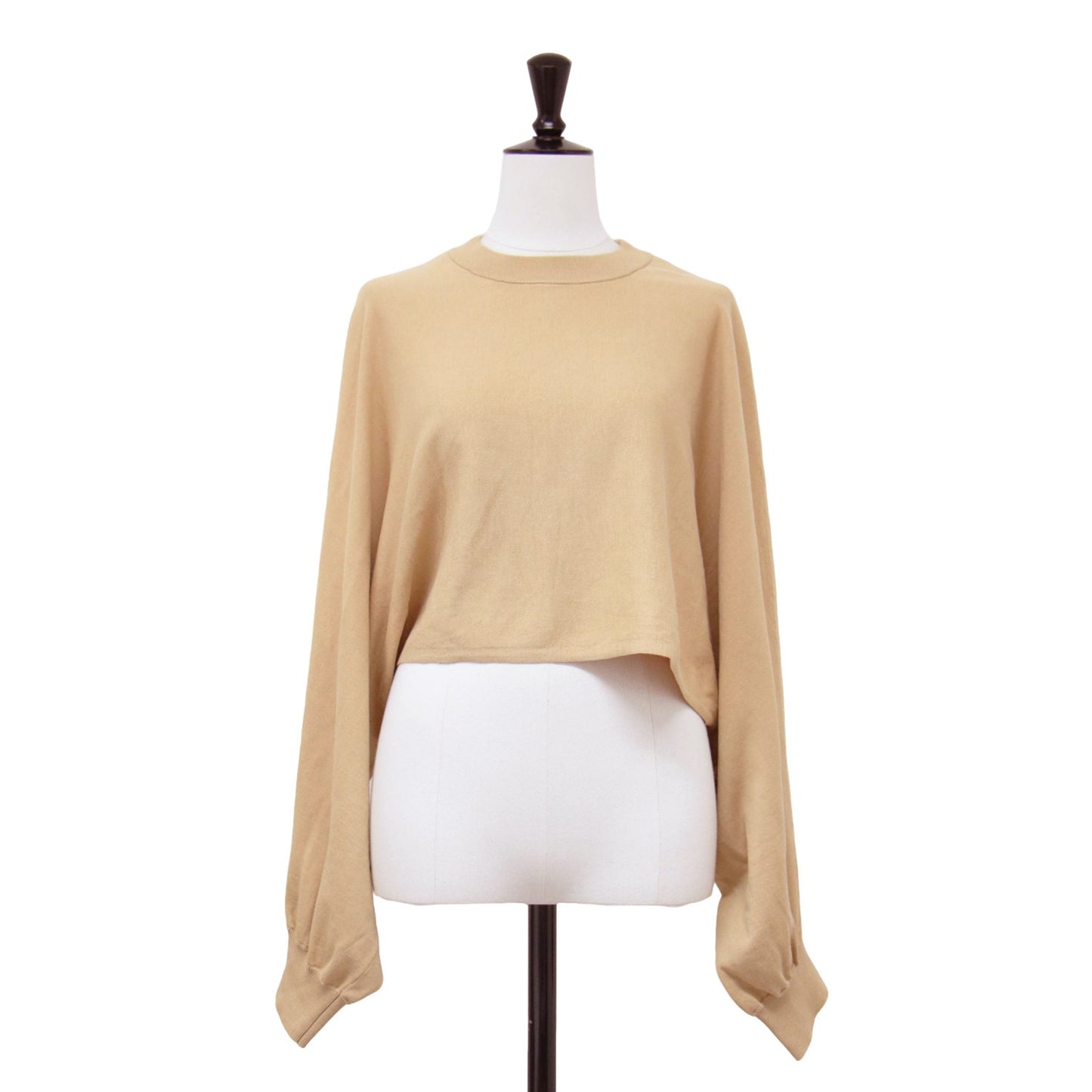 24春夏 クルーネック ポンチョ ニット / CREW NECK PONCHO SWEATER プルオーバー クロップド丈 コットン