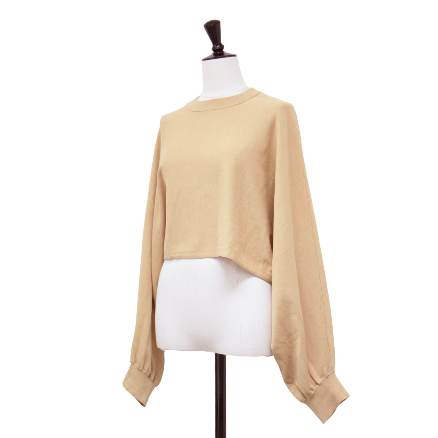 24春夏 クルーネック ポンチョ ニット / CREW NECK PONCHO SWEATER プルオーバー クロップド丈 コットン