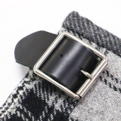 ウール パッチワーク キルト スカート / ミディ丈 ラップ プリーツ Aライン チェック