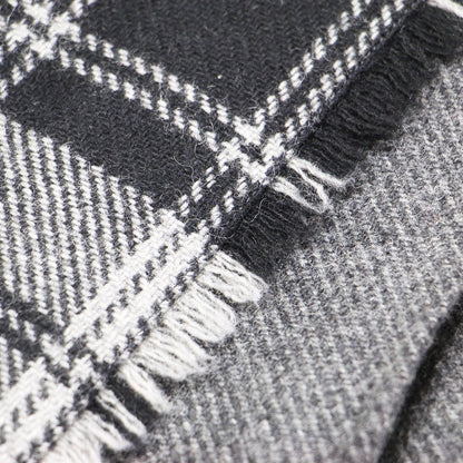 ウール パッチワーク キルト スカート / ミディ丈 ラップ プリーツ Aライン チェック