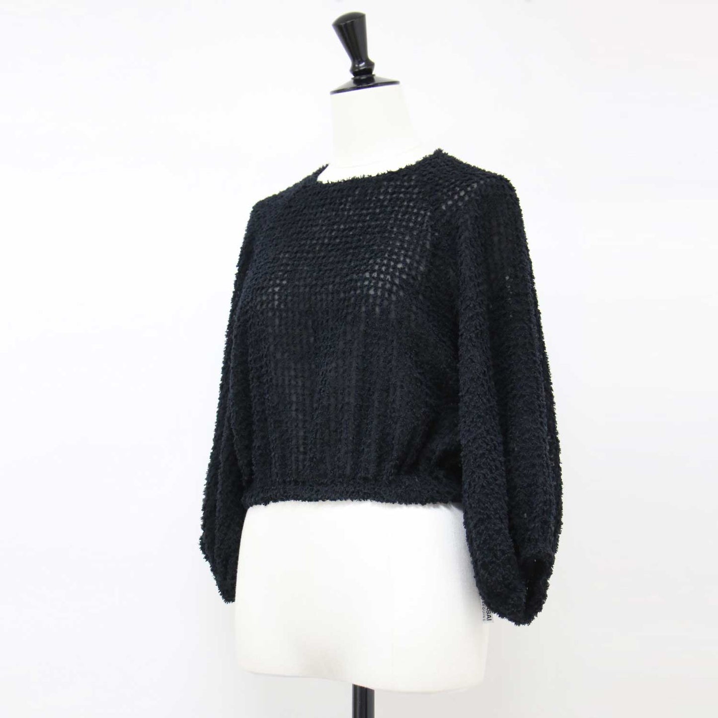 ジャガード ボリュームスリーブ ブラウス / 長袖 クロップド丈