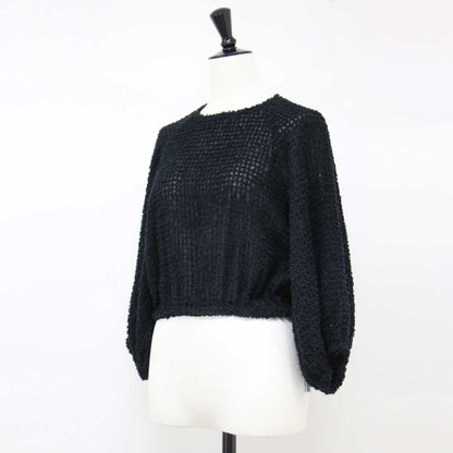 ジャガード ボリュームスリーブ ブラウス / 長袖 クロップド丈