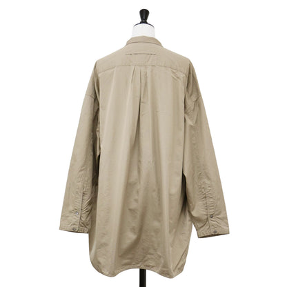 スタンドカラー シャツ / ブラウス 長袖 サイドスリット コットン