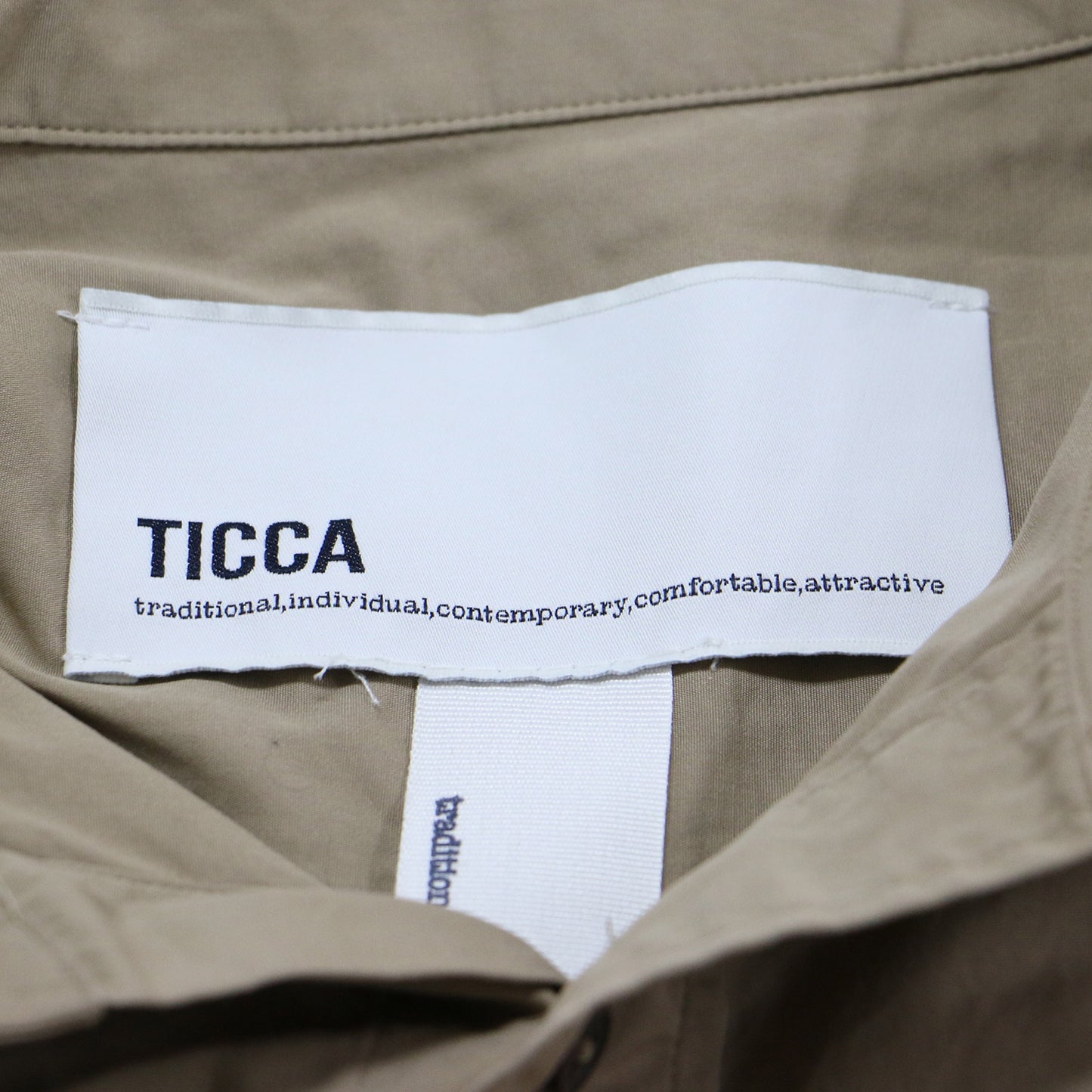 スタンドカラー シャツ / ブラウス 長袖 サイドスリット コットン