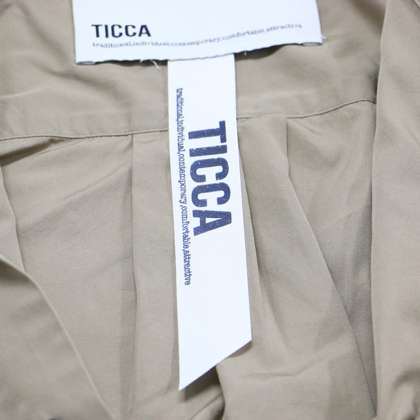 スタンドカラー シャツ / ブラウス 長袖 サイドスリット コットン