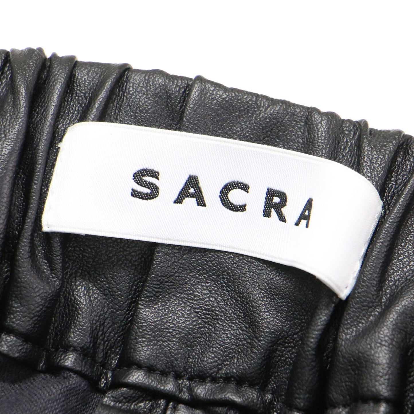 23秋冬 シンセティック レザー スカート / SYNTHETIC LEATHR SKIRT ロング丈 ギャザー フレア フェイクレザー