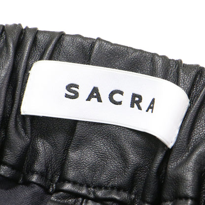 23秋冬 シンセティック レザー スカート / SYNTHETIC LEATHR SKIRT ロング丈 ギャザー フレア フェイクレザー