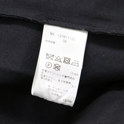 23秋冬 シンセティック レザー スカート / SYNTHETIC LEATHR SKIRT ロング丈 ギャザー フレア フェイクレザー