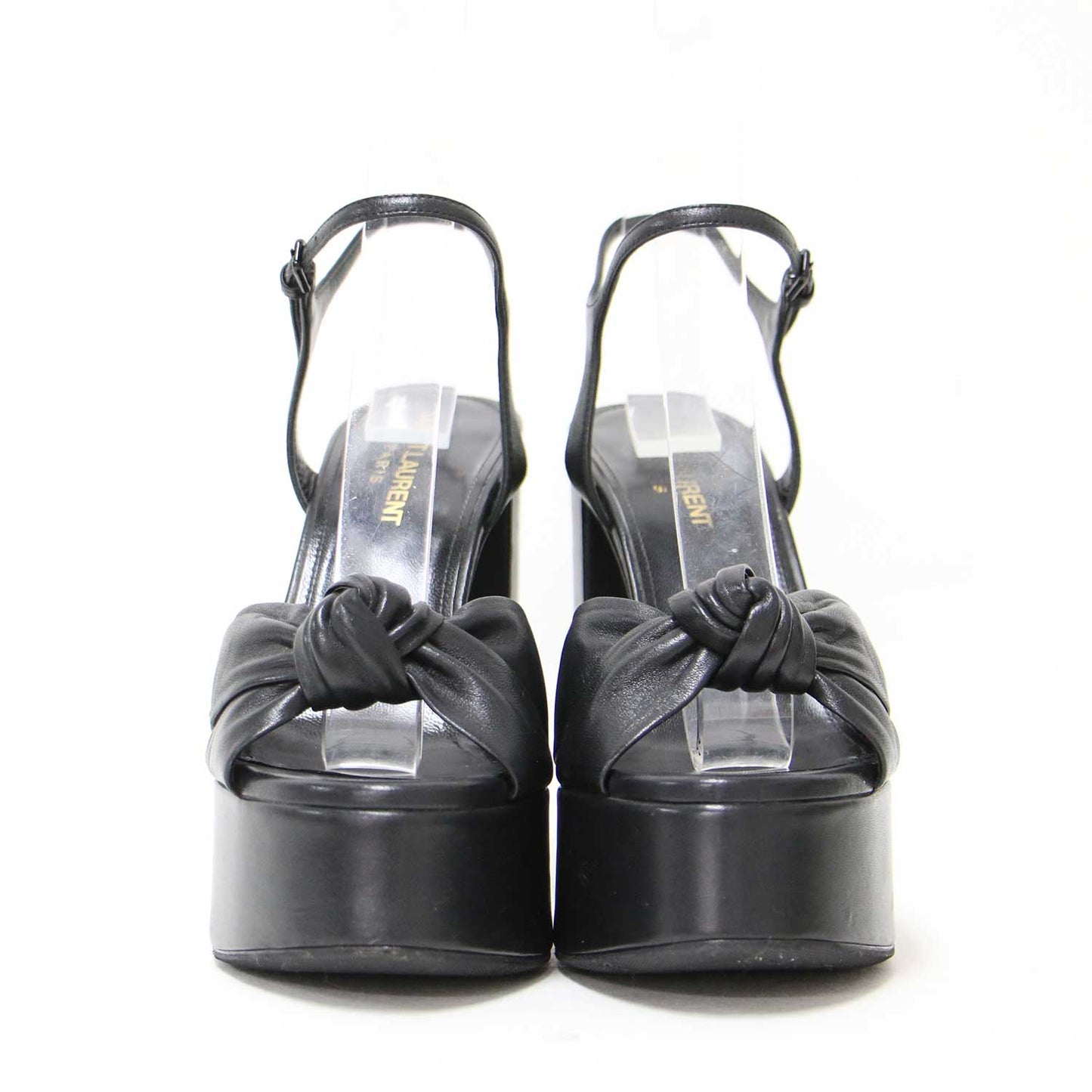 クロスストラップ プラットフォーム サンダル / bianca sandals in smooth leather ブロックヒール アンクルストラップ スムースレザー