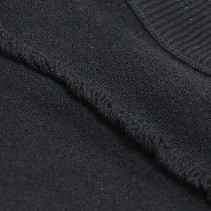 22秋冬 ウール ロング カーディガン / ニット 長袖 Vネック ボリュームスリーブ フリンジ オーバーサイズ