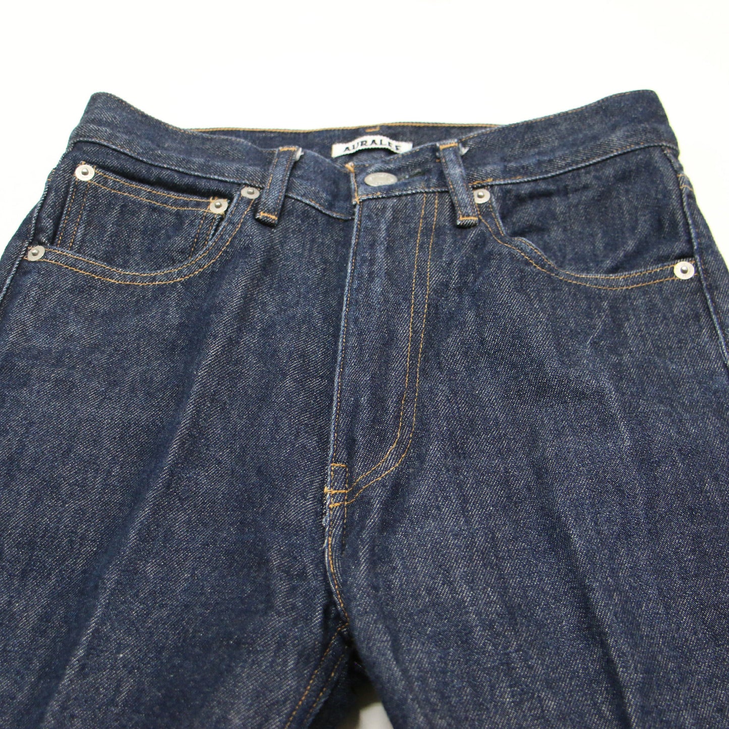 ハードツイスト デニム 5ポケット パンツ A00P02DM / ストレート センタープレス コットン