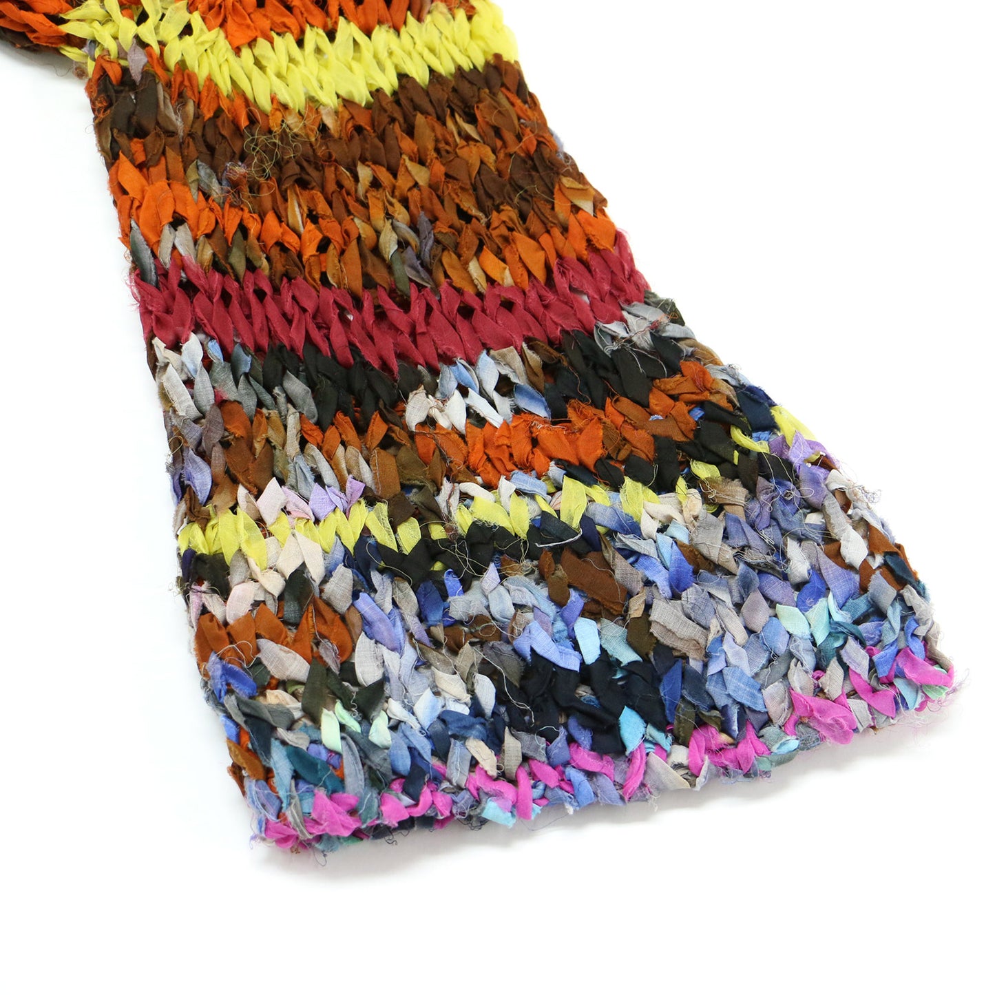 コットン シルク Vネック カーディガン / 長袖 ミックスカラー テープヤーン