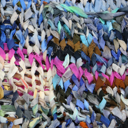 コットン シルク Vネック カーディガン / 長袖 ミックスカラー テープヤーン