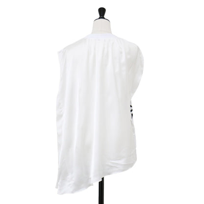 24春夏 グラフィック Tシャツ / Graphic T-Shirt カットソー ノースリーブ クルーネック ロゴ プリント サテンコンビ