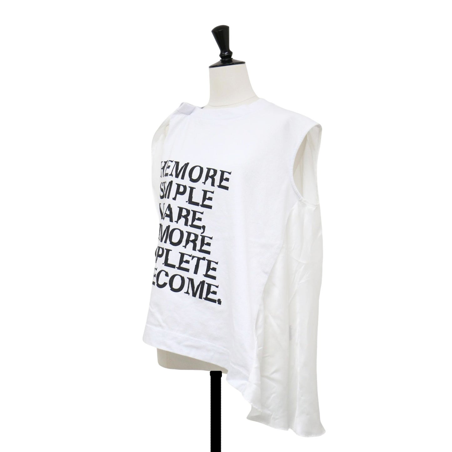 24春夏 グラフィック Tシャツ / Graphic T-Shirt カットソー ノースリーブ クルーネック ロゴ プリント サテンコンビ