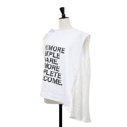 24春夏 グラフィック Tシャツ / Graphic T-Shirt カットソー ノースリーブ クルーネック ロゴ プリント サテンコンビ