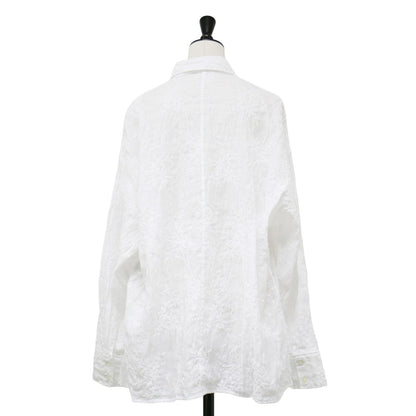 24春夏 シアー エンブロイダリー シャツ / ブラウス 長袖 刺繍 総柄 花柄