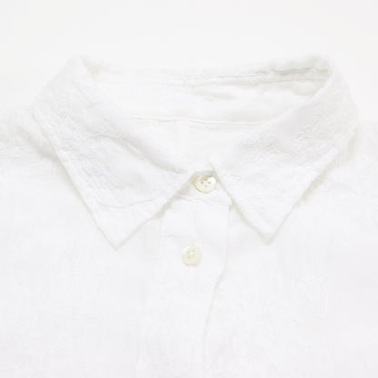 24春夏 シアー エンブロイダリー シャツ / ブラウス 長袖 刺繍 総柄 花柄