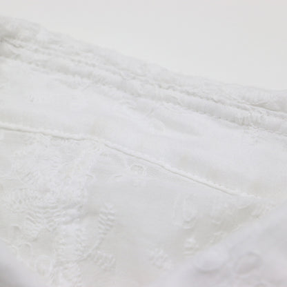 24春夏 シアー エンブロイダリー シャツ / ブラウス 長袖 刺繍 総柄 花柄