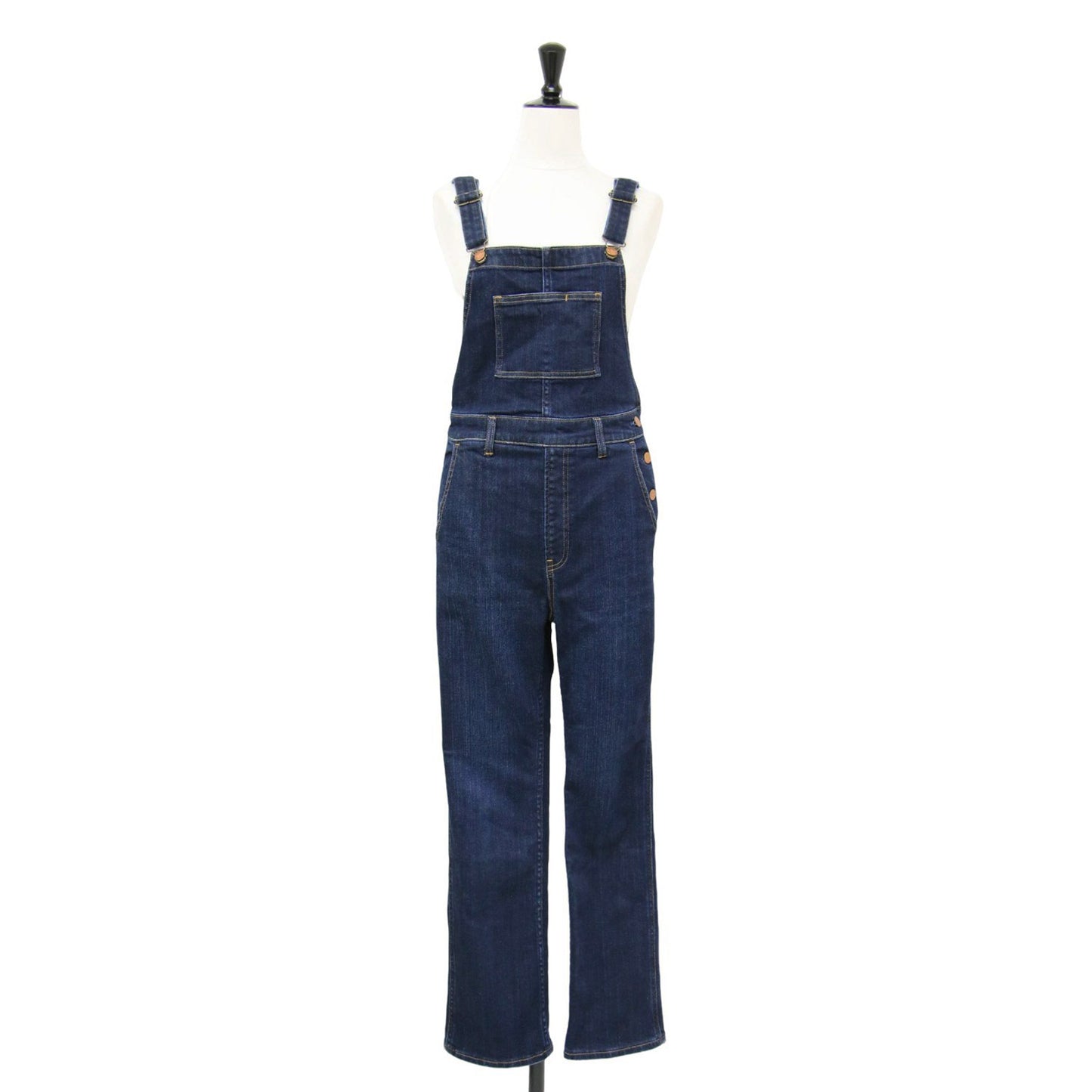 ストレッチ デニム オーバーオール Lauryn / セミフレア サロペット パンツ