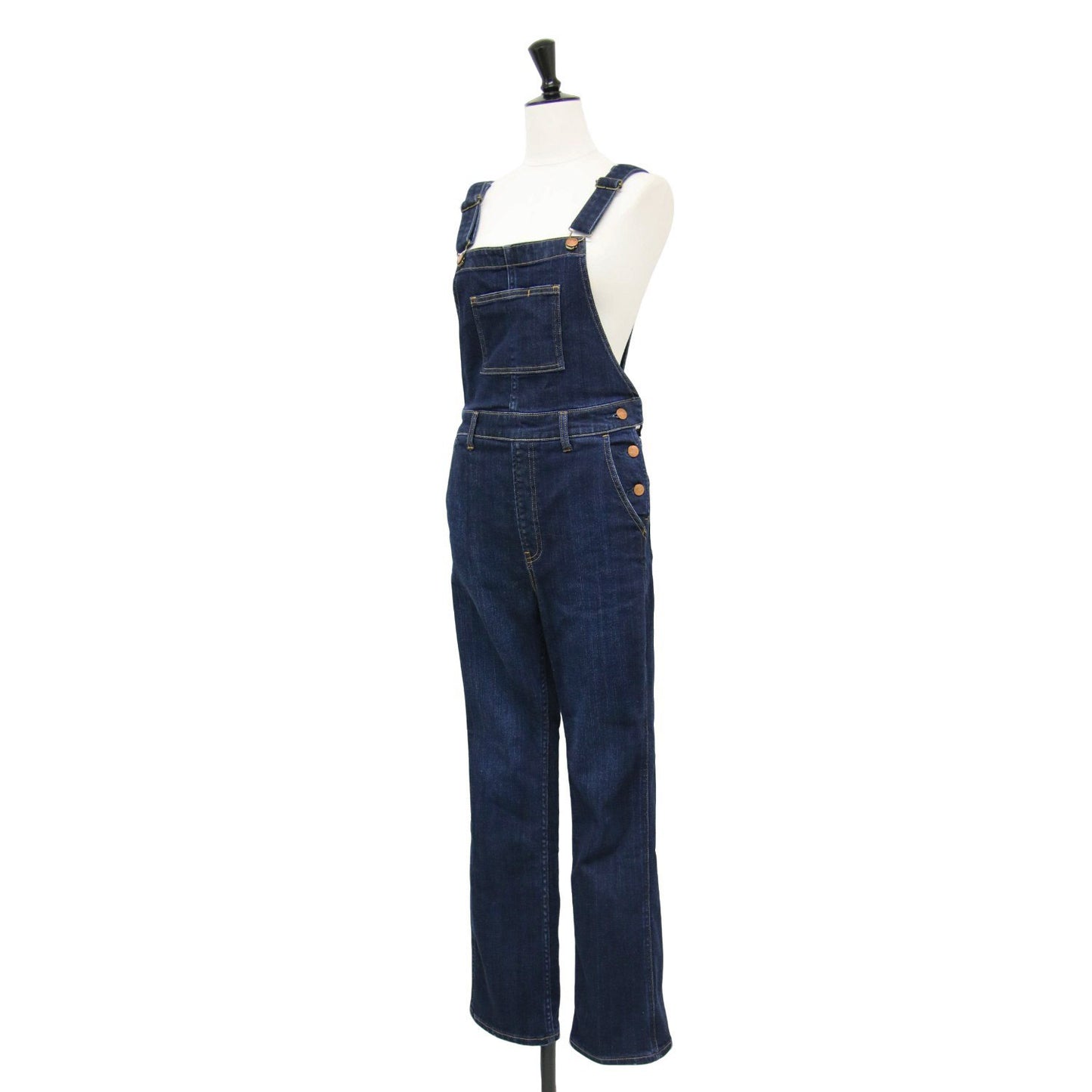 ストレッチ デニム オーバーオール Lauryn / セミフレア サロペット パンツ