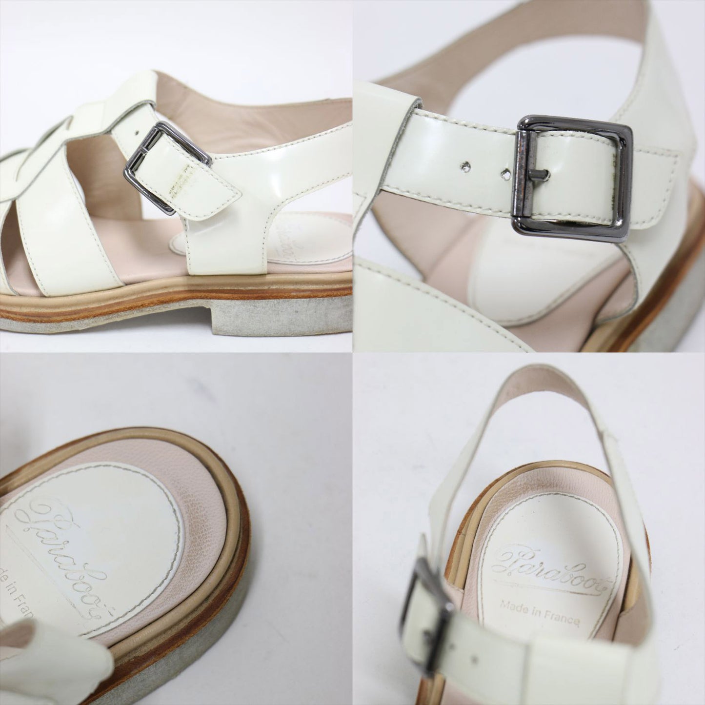 エナメル レザー グルカ サンダル / IBERIS フラット アンクルストラップ