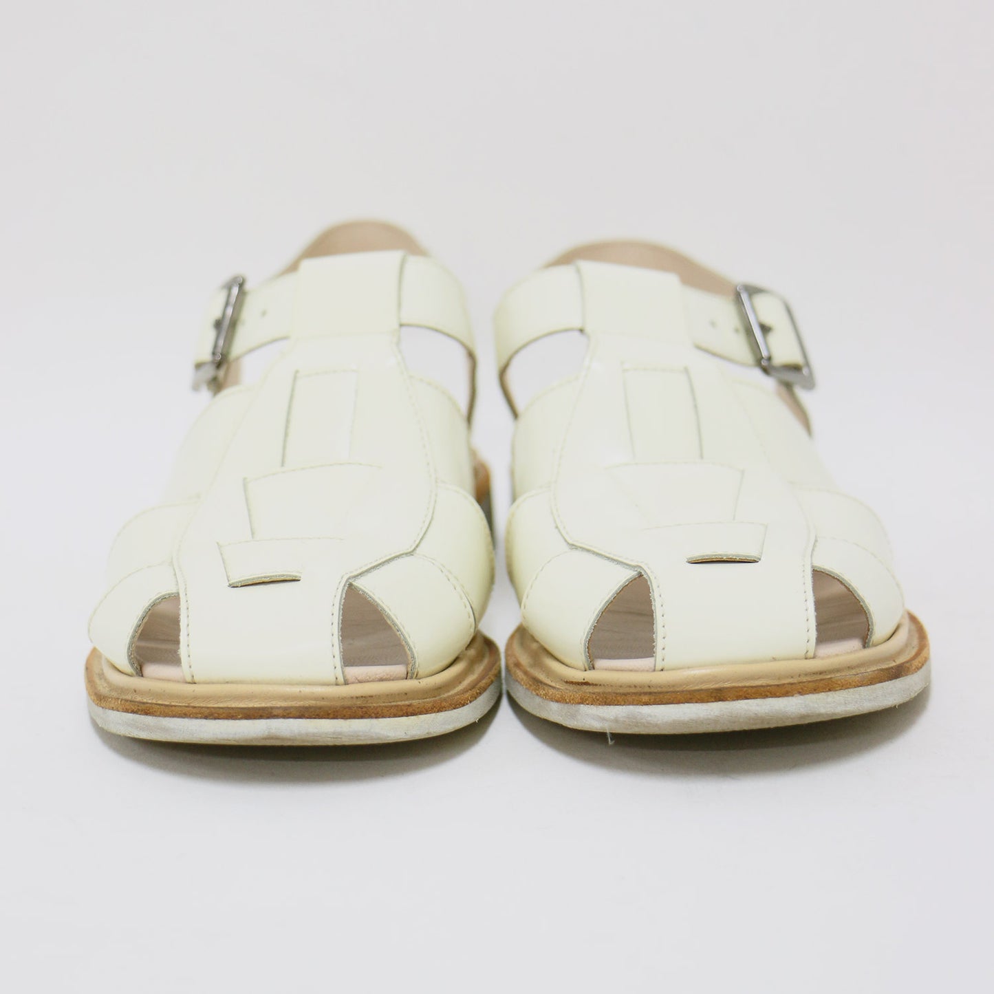 エナメル レザー グルカ サンダル / IBERIS フラット アンクルストラップ