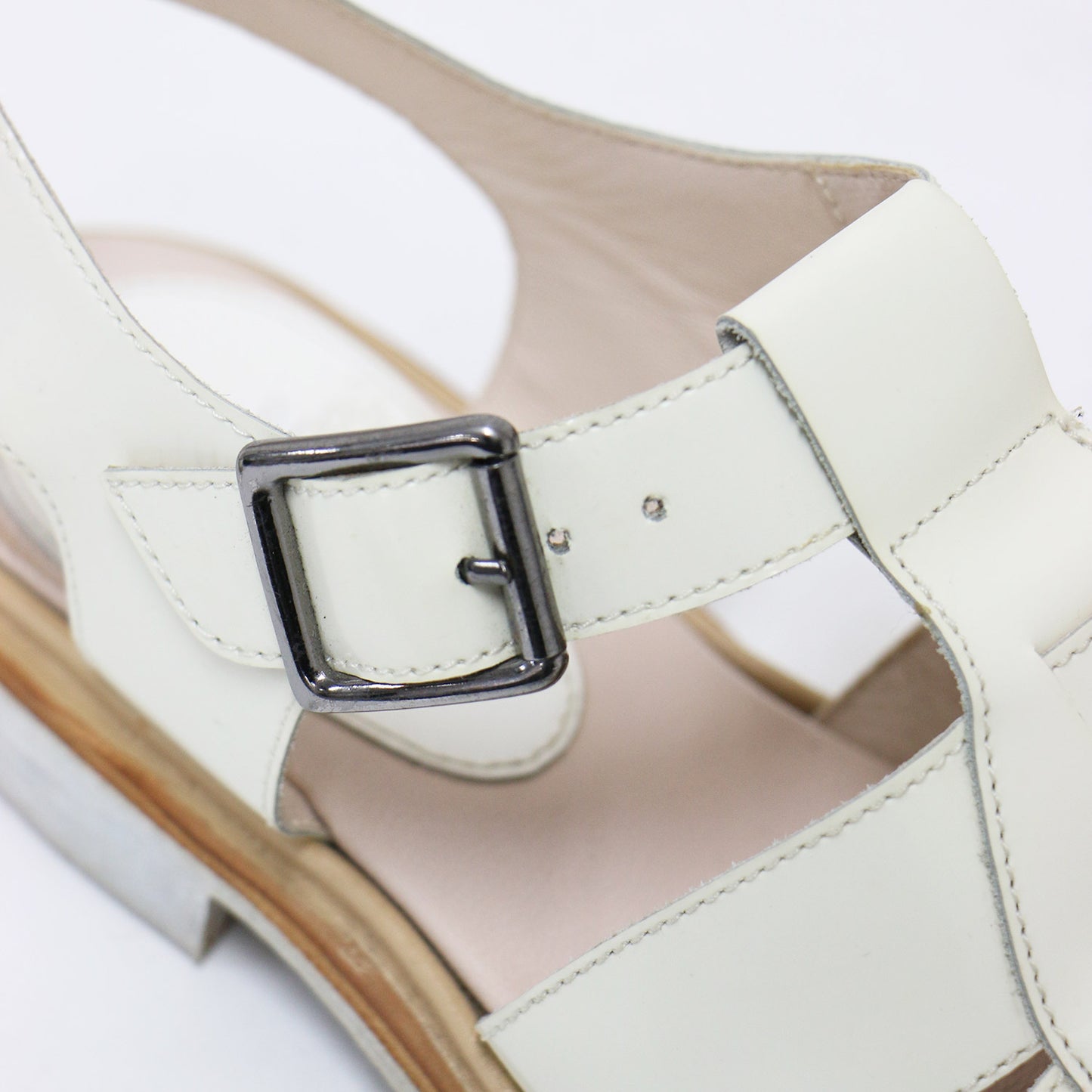 エナメル レザー グルカ サンダル / IBERIS フラット アンクルストラップ