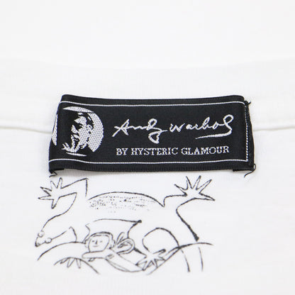 × Andy Warhol モナリザ バナナ プリント 半袖 Tシャツ / コットン クルーネック カットソー チュニック丈 アンディウォーホル