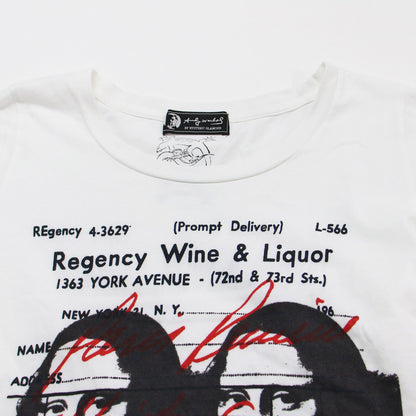 × Andy Warhol モナリザ バナナ プリント 半袖 Tシャツ / コットン クルーネック カットソー チュニック丈 アンディウォーホル