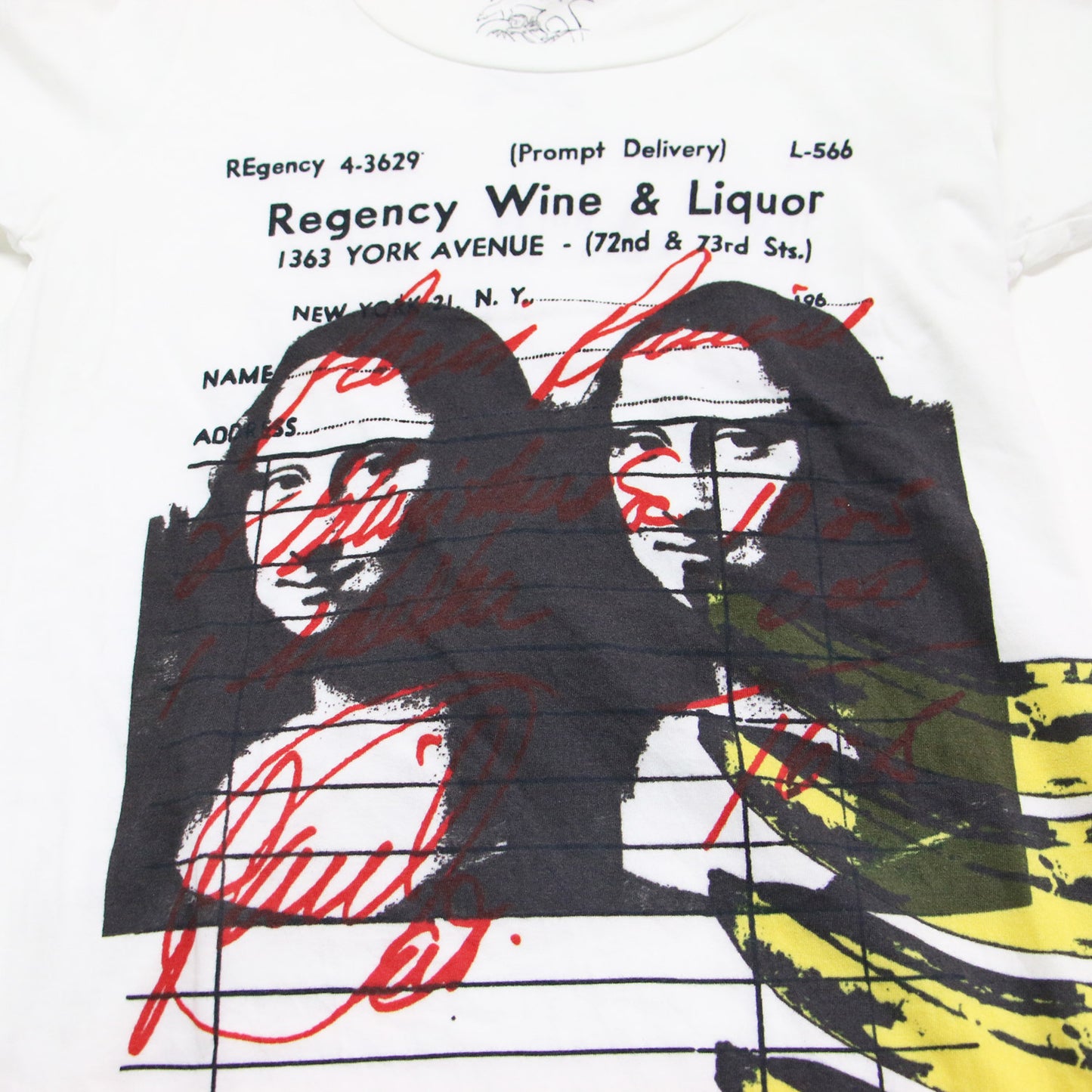 × Andy Warhol モナリザ バナナ プリント 半袖 Tシャツ / コットン クルーネック カットソー チュニック丈 アンディウォーホル